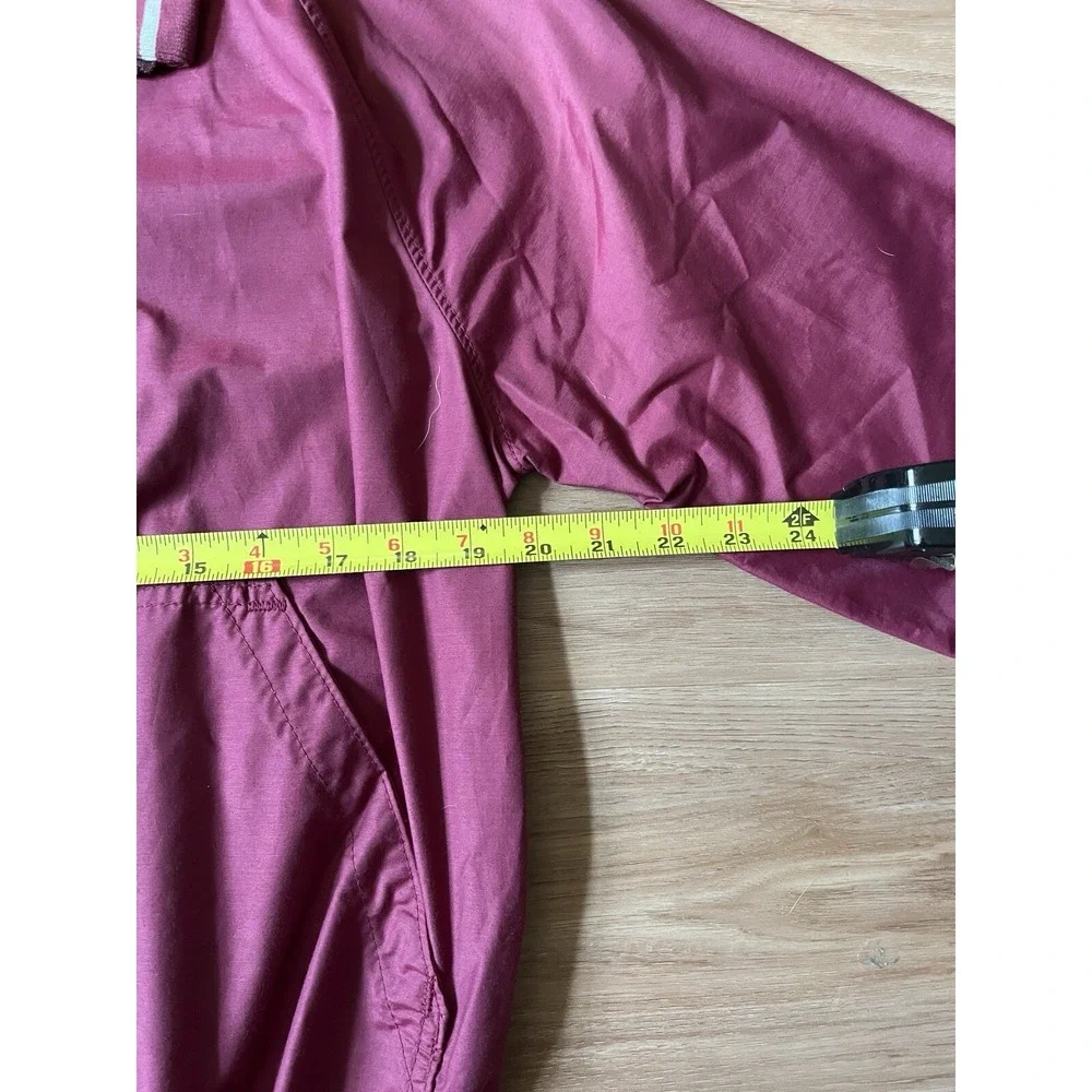 VINTAGE Woolrich Windbreaker‎ Bomber Track Jacket Collared Red Maroon Med USA